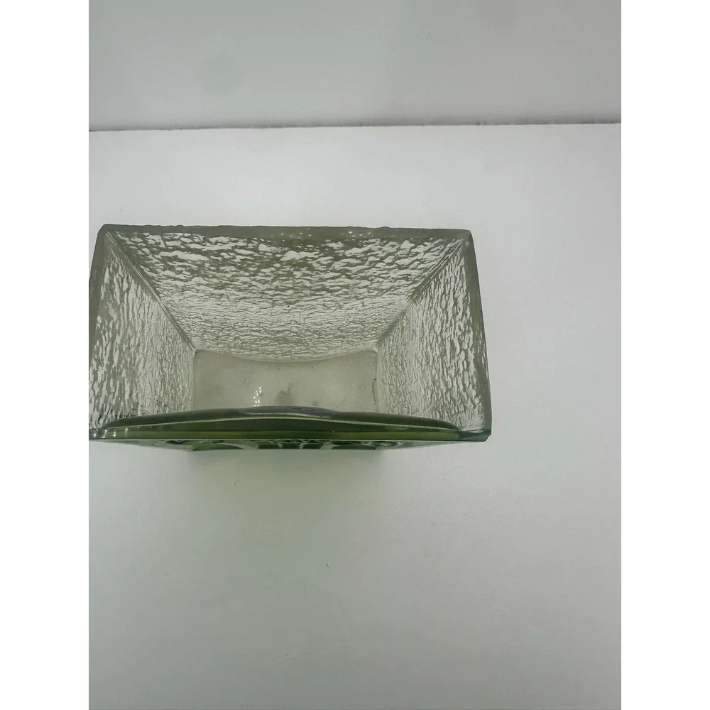 Art Nouveau Glass Block Stain Glass Bud Vase Vessel Purple Iris Romania 1985 7